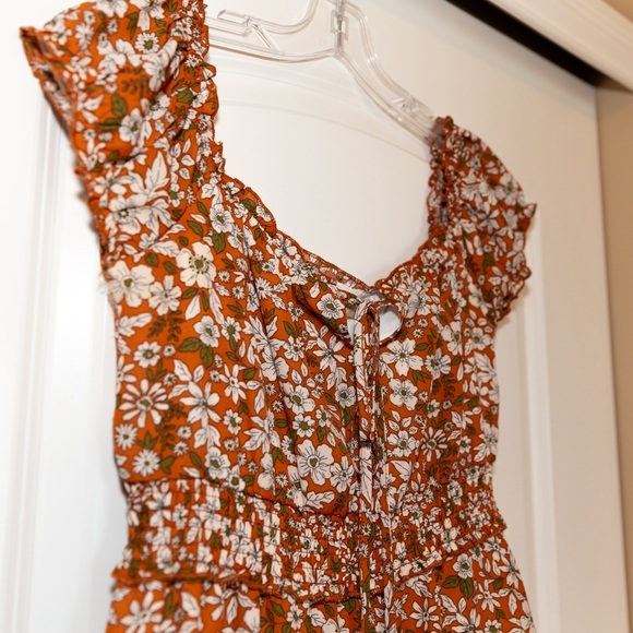 Altar’d State Orange Floral Fall Mini Dress - Picture 3 of 9